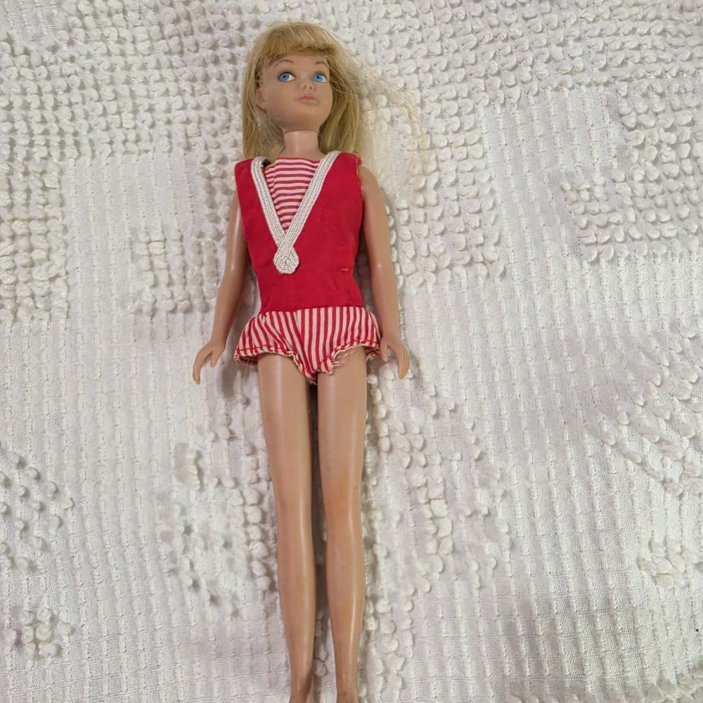 Vintage Straight Leg Skipper Doll Blonde W/ Original Swimsuit 1963